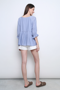 Sunbelle Babydoll Blouse Blue