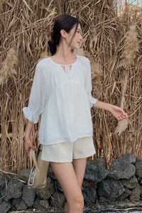 Sunbelle Babydoll Blouse White (Backorder)