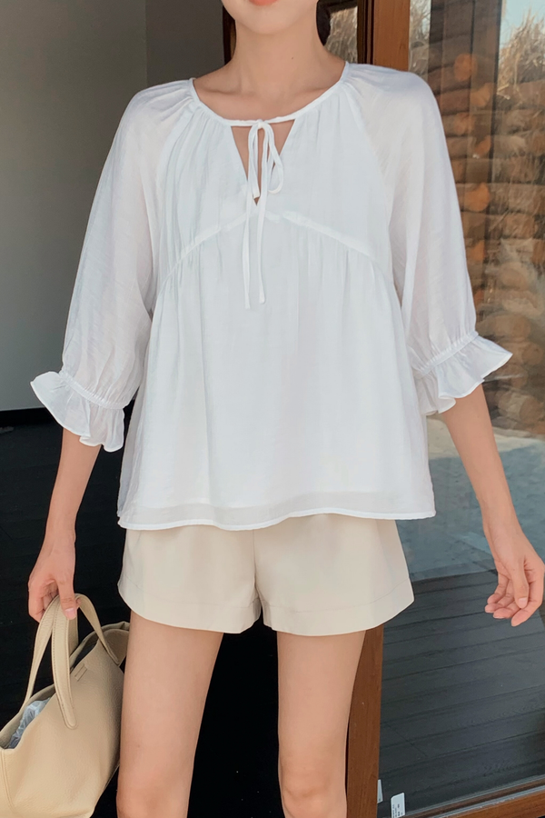 Sunbelle Babydoll Blouse White (Backorder)