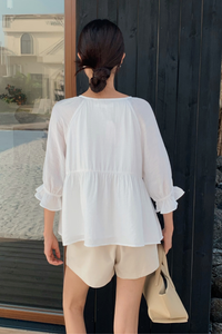 Sunbelle Babydoll Blouse White (Backorder)