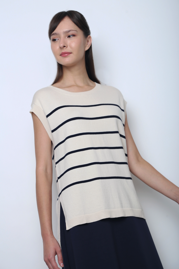 Sundae Stripe Sleeveless Knit Top Malt