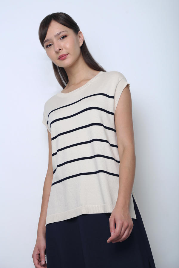 Sundae Stripe Sleeveless Knit Top Malt