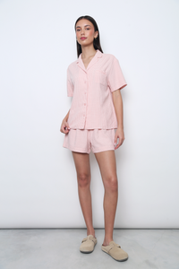 Sweet Slumber Gingham Pajamas Set Blush Pink