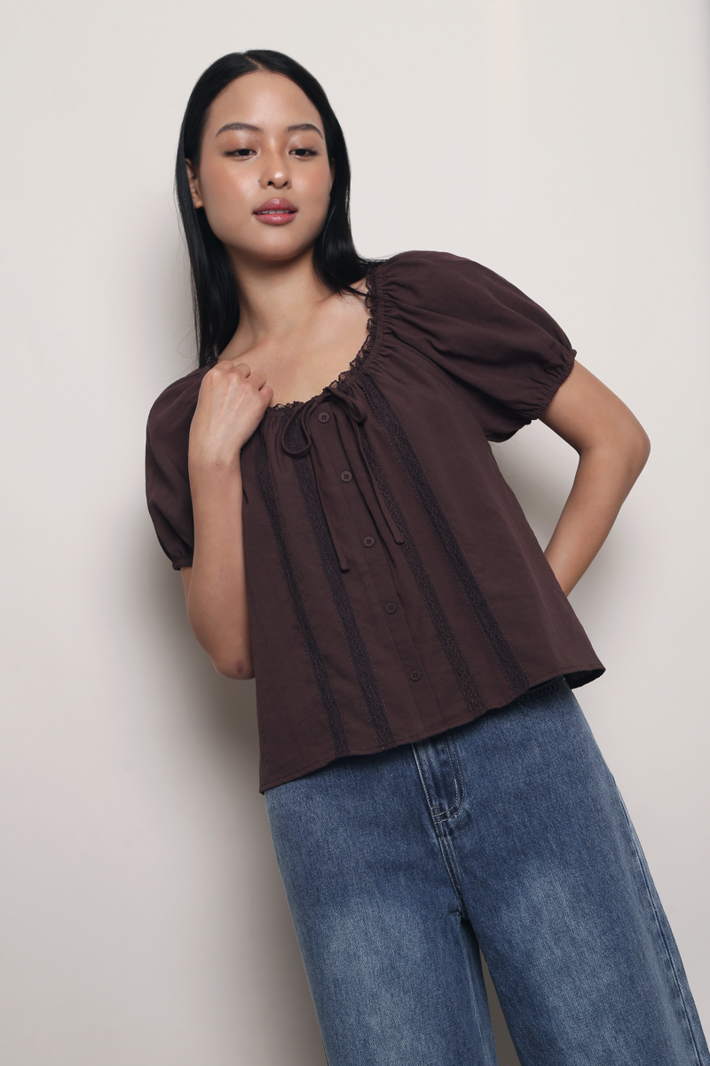 Sweet Talk Lace Top Brown (Backorder)