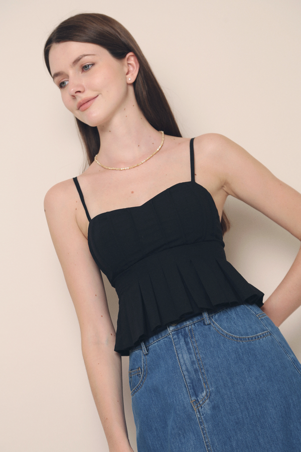 Taurus Sweetheart Cropped Top Black