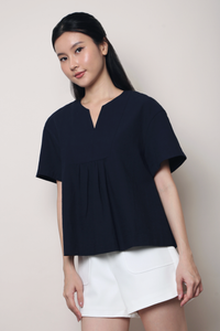 Tods V2 Notch Neck Top Navy (Restock)