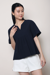 Tods V2 Notch Neck Top Navy (Restock)