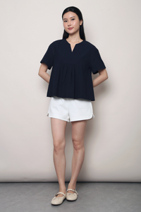 Tods V2 Notch Neck Top Navy (Restock)