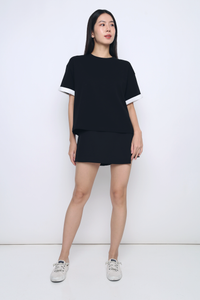Toni Colorblock Boxy Tee Black/White