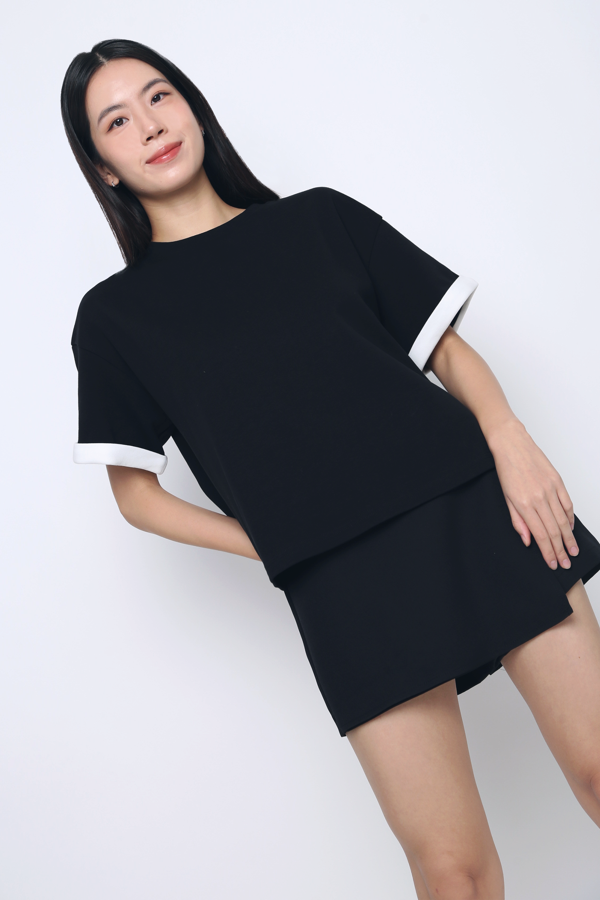 Toni Colorblock Boxy Tee Black/White