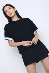 Toni Colorblock Boxy Tee Black/White