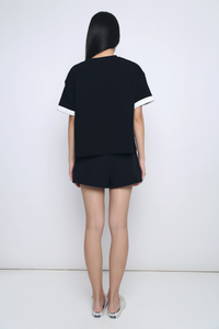 Toni Colorblock Boxy Tee Black/White