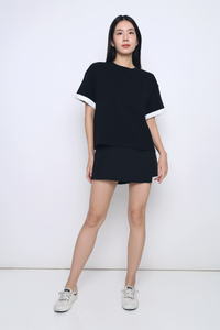 Toni Colorblock Boxy Tee Black/White