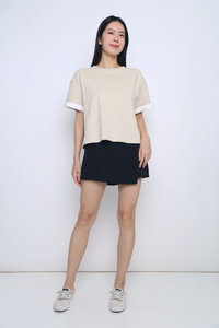 Toni Colorblock Boxy Tee Beige/White
