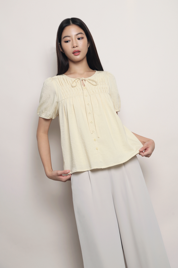 Tuck & Tie Blouse Daffodil Yellow