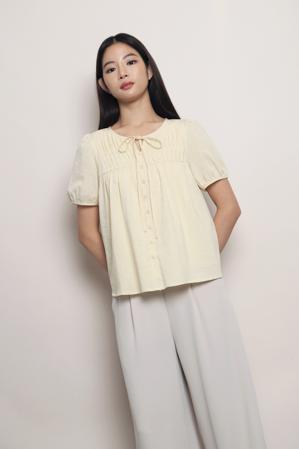 Tuck & Tie Blouse Daffodil Yellow
