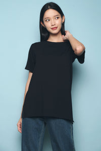 Valen Basic Slit Tee Black