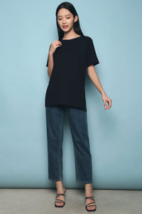 Valen Basic Slit Tee Black