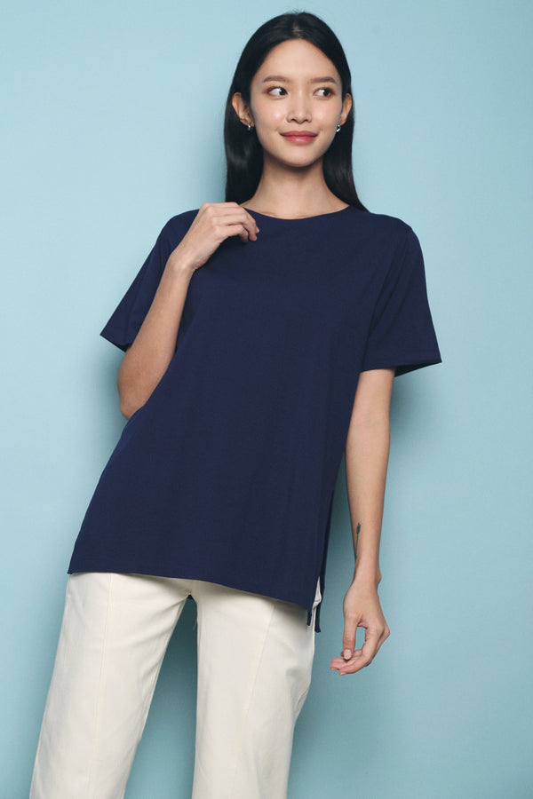 Valen Basic Slit Tee Royal Blue