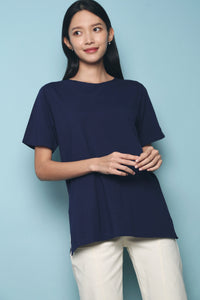 Valen Basic Slit Tee Royal Blue