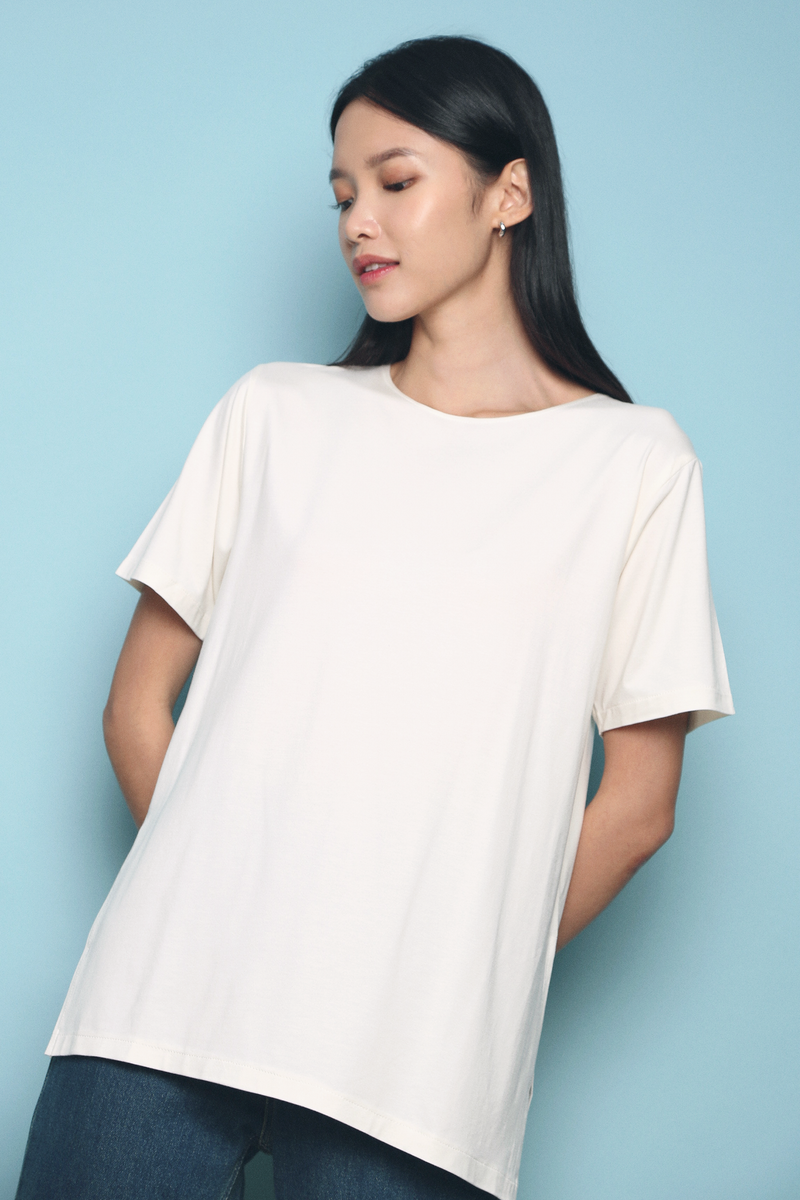 Valen Basic Slit Tee White