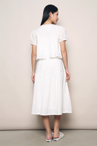 Valero Arch Pleat Skirt White (Restock)