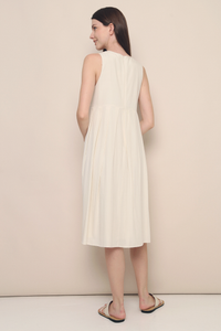 Veda Wide Pleat Midi Dress Malt