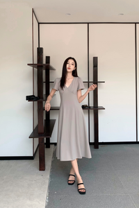 Venezia Fit Flare Midi Dress Cocoa (Backorder)