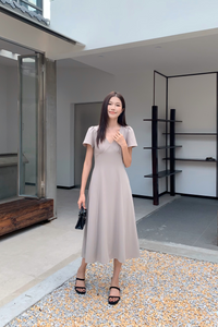 Venezia Fit Flare Midi Dress Cocoa (Backorder)