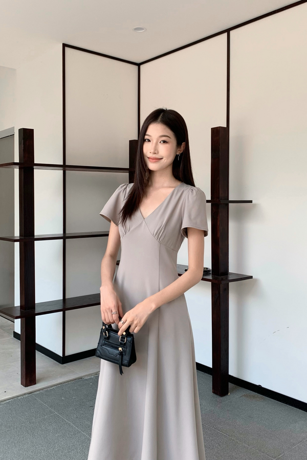 Venezia Fit Flare Midi Dress Cocoa (Backorder)