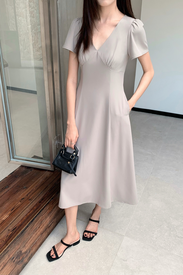 Venezia Fit Flare Midi Dress Cocoa (Backorder)