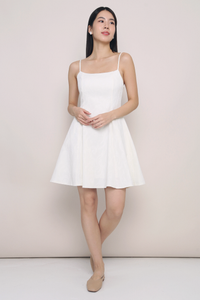 Vick Embossed Floral Flare Dress Off-White