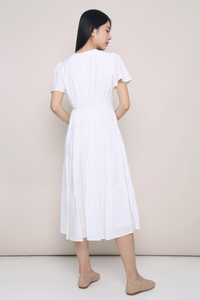 Viola Tier Maxi Dress White