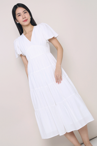 Viola Tier Maxi Dress White