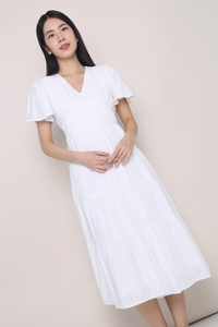 Viola Tier Maxi Dress White