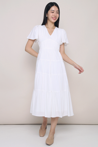 Viola Tier Maxi Dress White