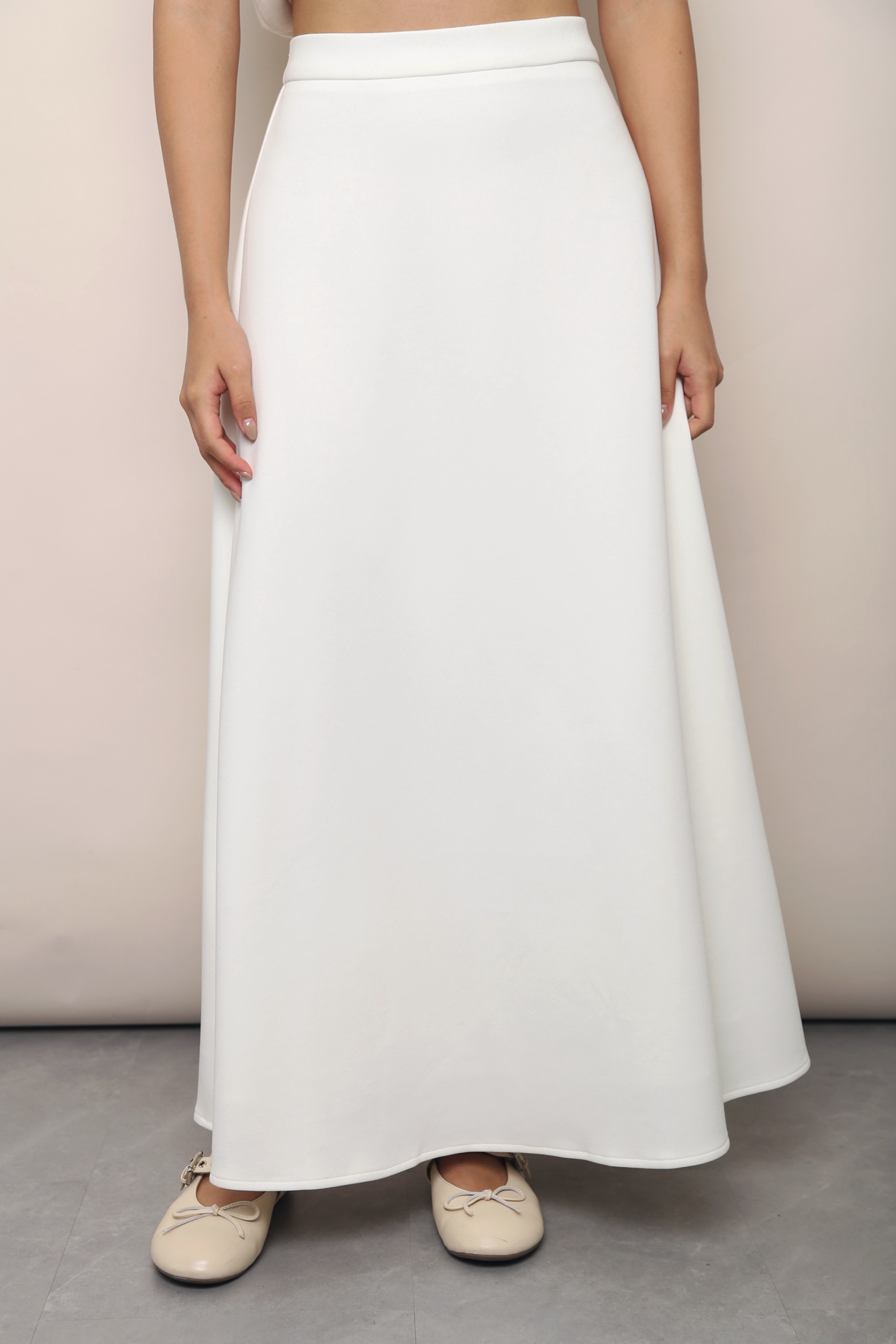 Waltz Skater Midi Skirt White