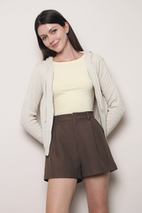 Westbourne Cable Knit Hoodie Oat (Backorder)