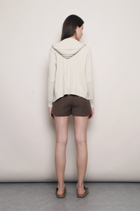 Westbourne Cable Knit Hoodie Oat (Backorder)