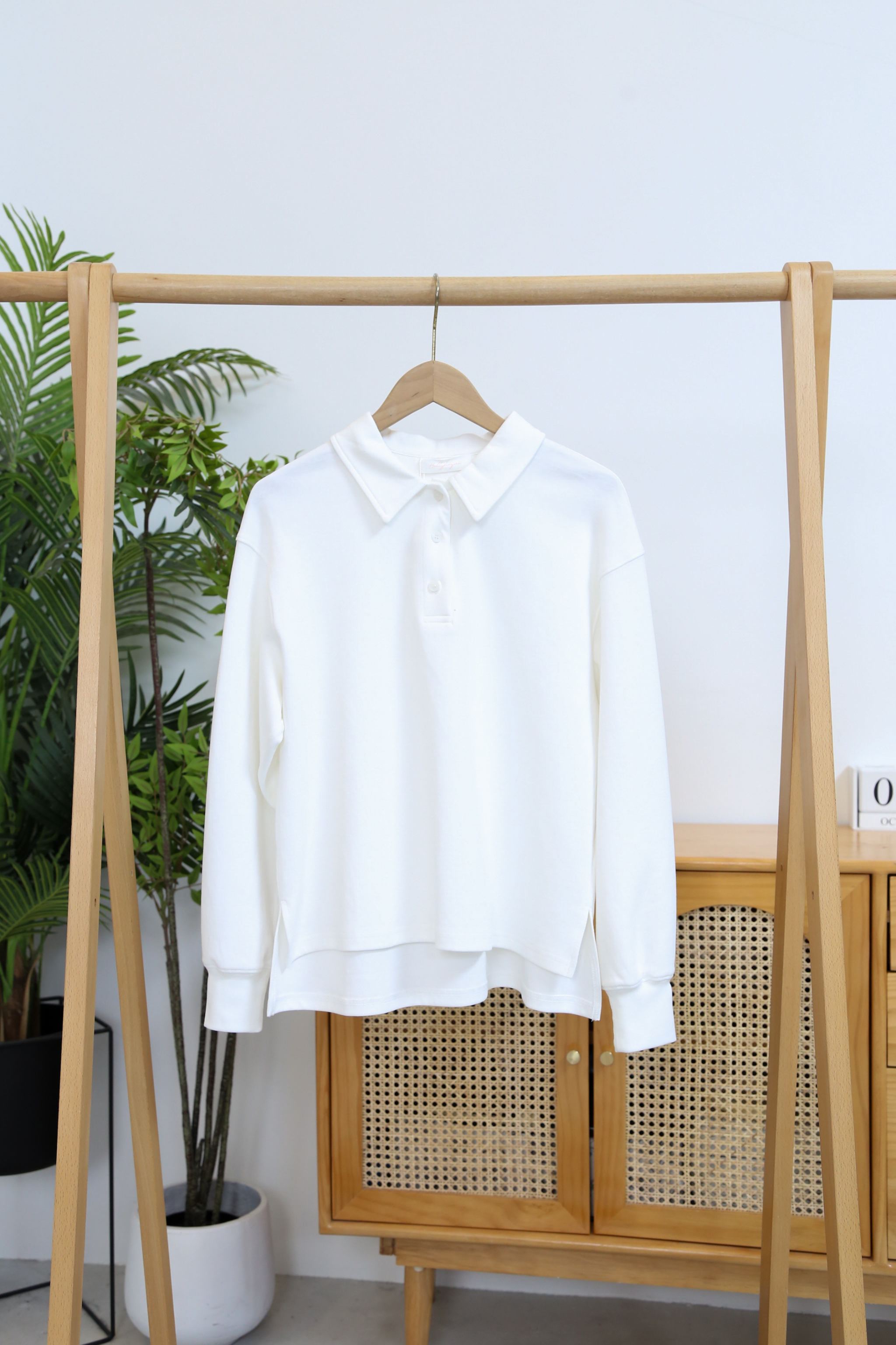 Wimbledon Polo Sweat Shirt White