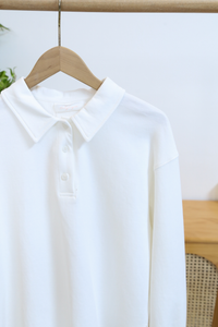 Wimbledon Polo Sweat Shirt White