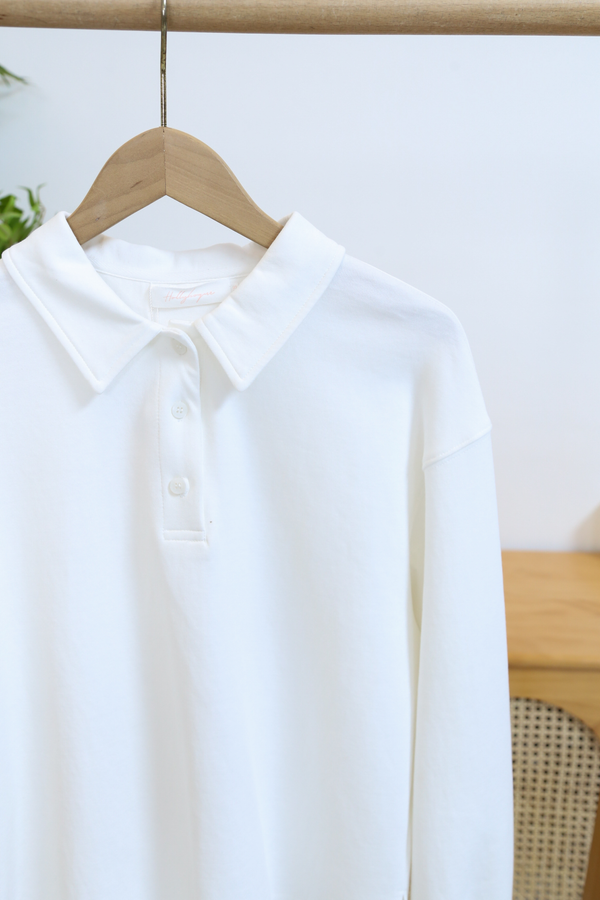 Wimbledon Polo Sweat Shirt White