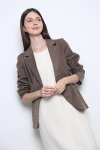 Windsor Checkered Blazer Brown