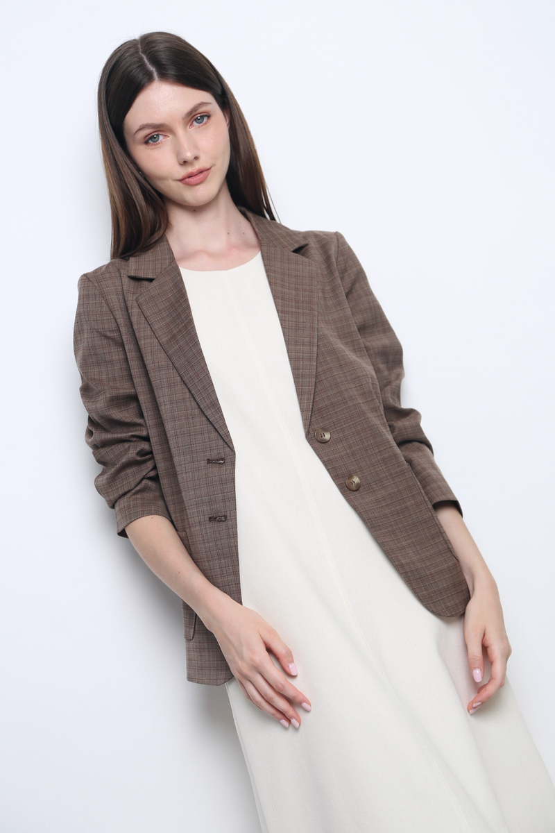 Windsor Checkered Blazer Brown