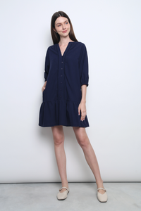 Wisteria Dropwaist Eyelet Dress Navy