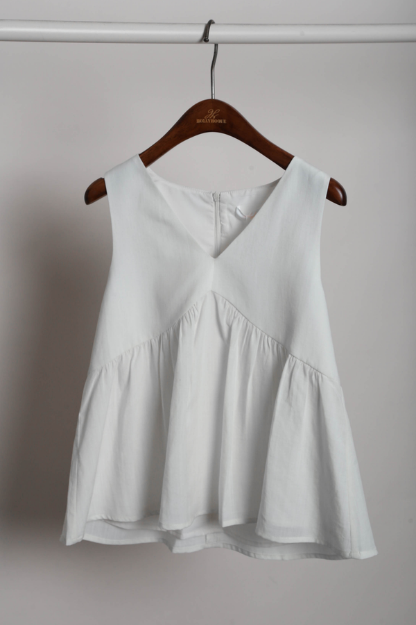 With Love Sleeveless Blouse Cream (Backorder)