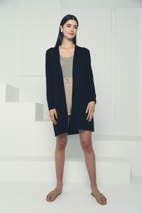 Serra Long Knit Cardigan Black (Restock)