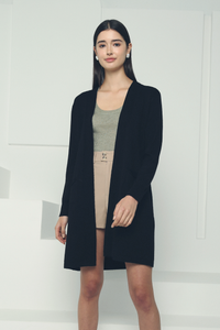 Serra Long Knit Cardigan Black (Restock)