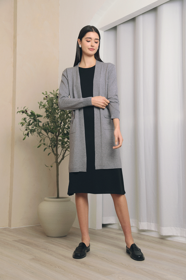 Serra Long Knit Cardigan Grey (Restock)