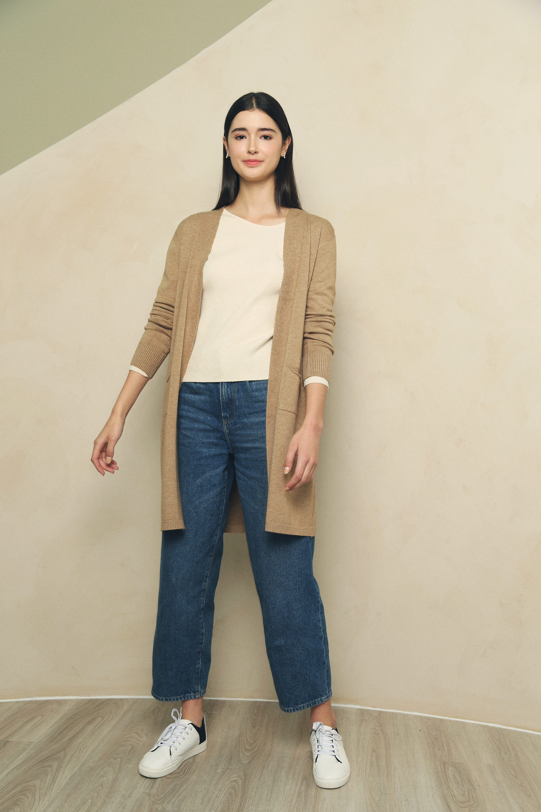 Serra Long Knit Cardigan Brown